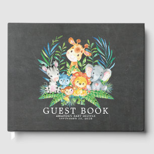 Chalkboard Safari Jungle Baby Shower Guest Book