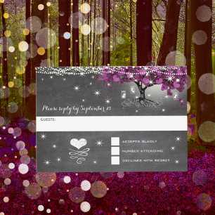 Chalkboard Sangria Wine Forest Heart Leaf RSVP Card