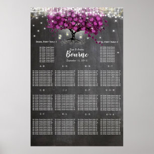 Chalkboard Sangria Wine Purple Seating Chart