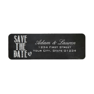 Chalkboard Save the Date Address Labels