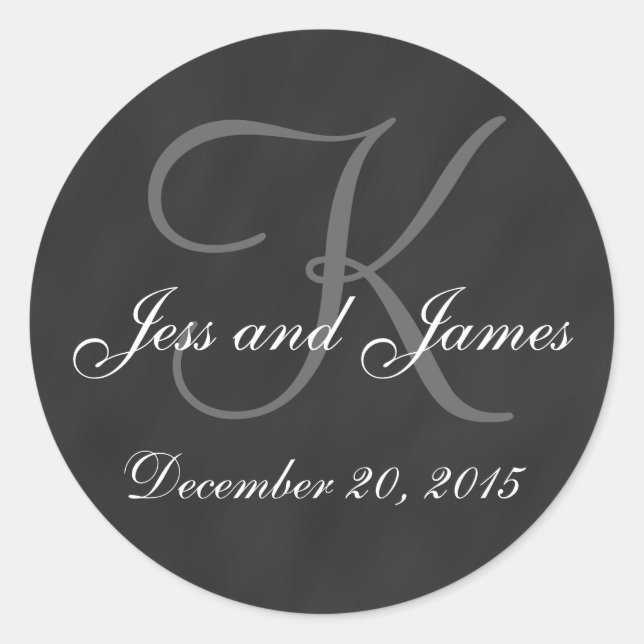 Chalkboard Save the Date Classic Round Sticker (Front)