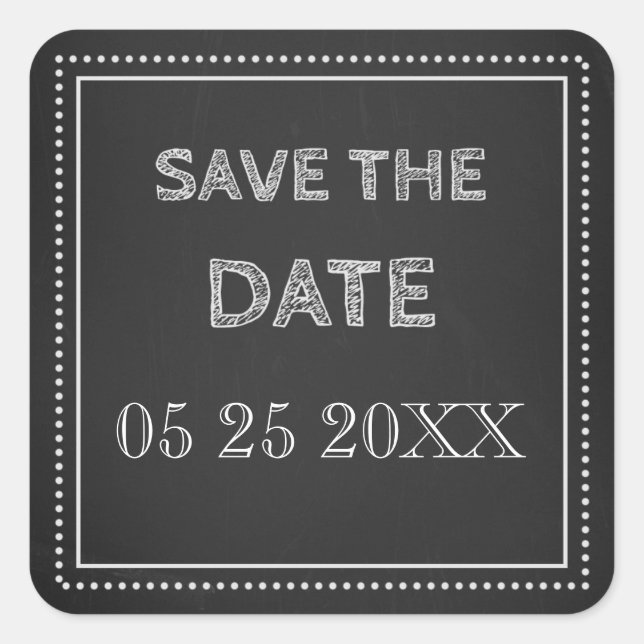 Chalkboard Save the Date Envelope Seal (Front)
