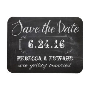 Chalkboard Save the Date Magnet