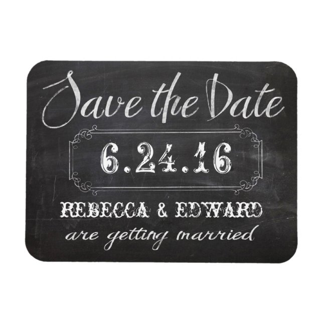 Chalkboard Save the Date Magnet (Horizontal)
