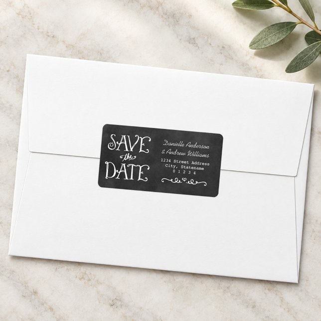 Chalkboard Save the Date Wedding Address Label (Creator Uploaded)