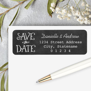 Chalkboard Save the Date Wedding Return Address Label