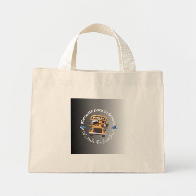 Chalkboard School Bus Tote Bag (Front)