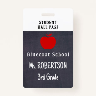 chalkboard School teacher or student pass ID Badge