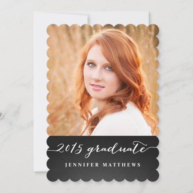 Chalkboard Script 2015 Graduation Party Invitation (Front)