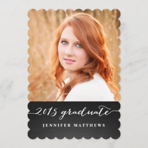 Chalkboard Script 2015 Graduation Party Invitation