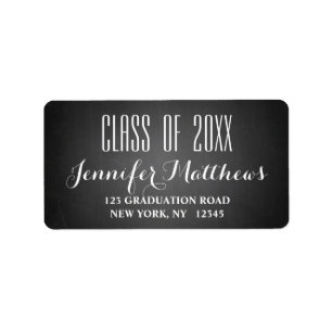 Chalkboard Script Graduation Address Label