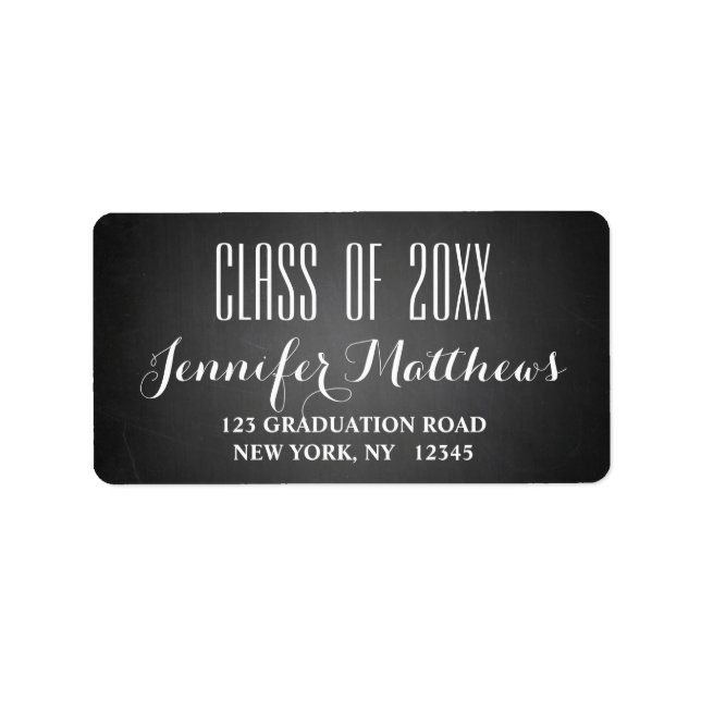 Chalkboard Script | Graduation Address Label (Front)