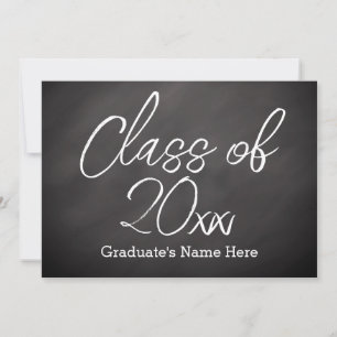 Chalkboard Script Graduation Announcement