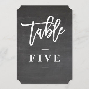 Chalkboard script rustic table number