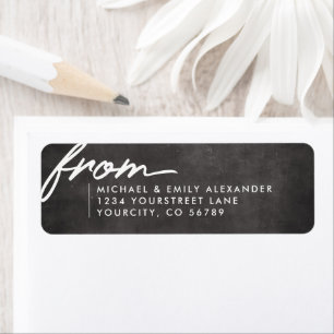 Chalkboard Script Typography Return Address Label