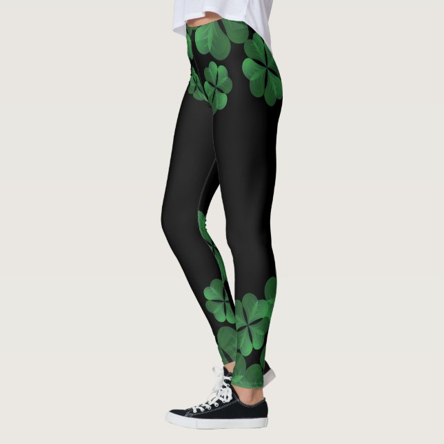  Chalkboard Shamrock St. Patrick's Day Leggings (Left)