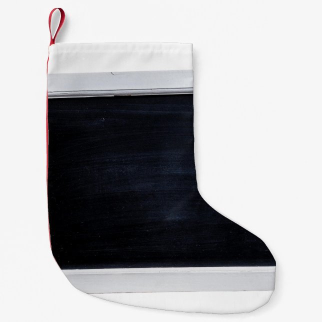 Chalkboard sign black blackboard small christmas stocking (Front)