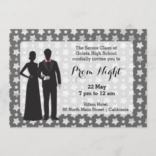 Chalkboard Silhoutte Couples Invitation