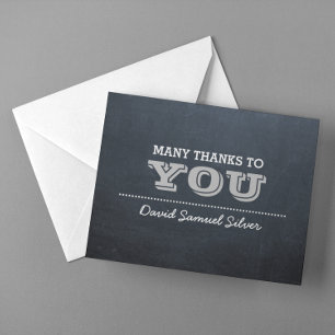 Chalkboard Silver Thank You Card