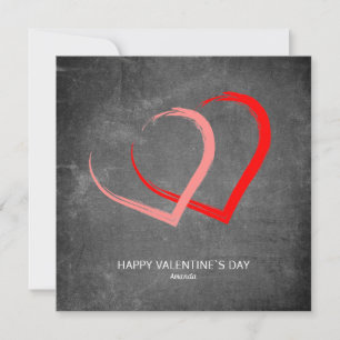 Chalkboard Simple Hearts Modern Valentine`s day Holiday Card