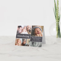 Chalkboard Simple Introducing Baby Multiple Photos