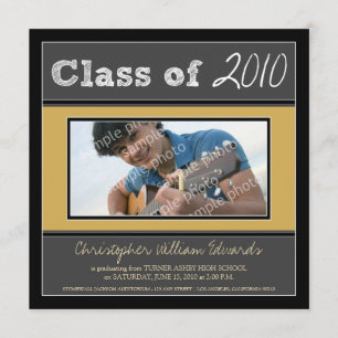 Chalkboard Sketch Graduation Announcement (black)