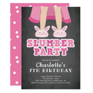 Chalkboard Slumber Pajama Birthday Invitation