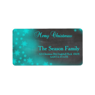Chalkboard Snowflake Christmas address label