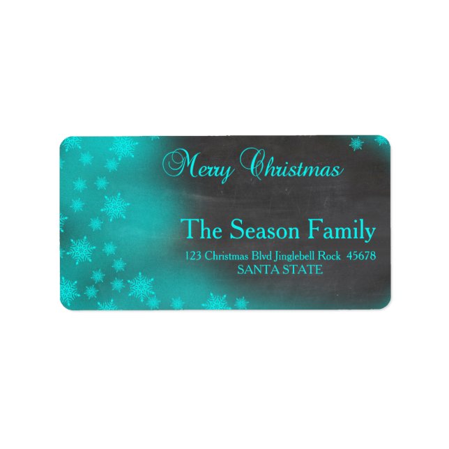 Chalkboard Snowflake Christmas  address label (Front)