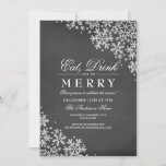 Chalkboard Snowflake Christmas Party Invitation<br><div class="desc">More chalkboard Christmas party invitations in the Little Bayleigh Store!</div>