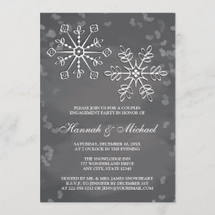 CHALKBOARD SNOWFLAKE COUPLES ENGAGEMENT PARTY INVITATION