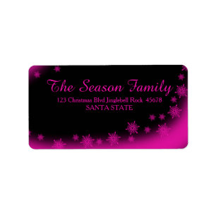 Chalkboard Snowflakes address label