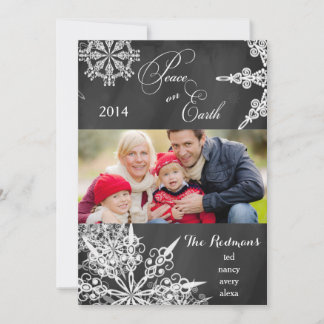 Chalkboard Snowflakes Christmas Photo Card