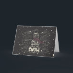 Chalkboard Snowman Christmas Holiday Card<br><div class="desc">Chalkboard snowman with snow and the words,  "Let it snow." Image from vecteezy.</div>