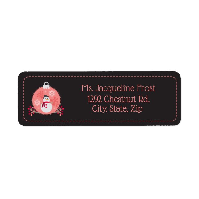 Chalkboard Snowman Return Address Label (Front)