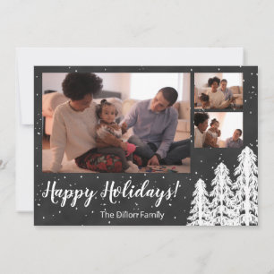 Chalkboard Snowy Pine Tree Holiday