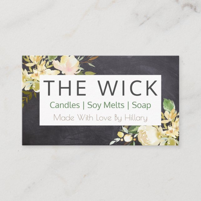 Chalkboard Soap Candle Soy Wax Melt And DIY Craft Business Card (Front)