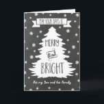 Chalkboard Son & Family Merry Christmas Card<br><div class="desc">Merry Christmas greeting card for your son and his family with rustic chalkboard pattern,  christmas tree and snowflakes. Wish your son's family well this holiday season with this stylish greeting card.</div>