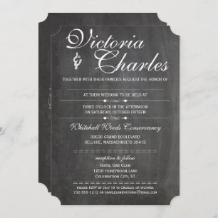 Chalkboard Space for Hand Written Guest Name Invitation