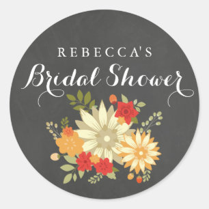 Chalkboard Spring Foliage Bridal Shower Sticker