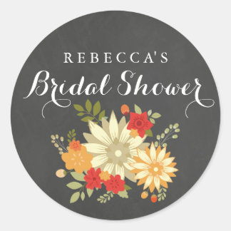 Chalkboard Spring Foliage Bridal Shower Sticker