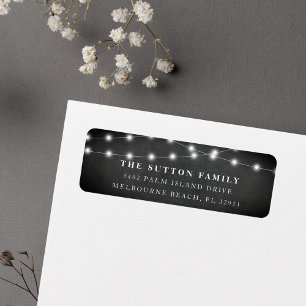 Chalkboard String Lights Return Address Label