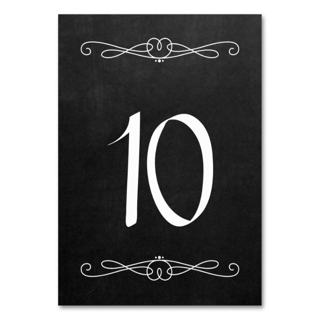 Chalkboard Style 3.5" x 5" #10 Table Number (Front)