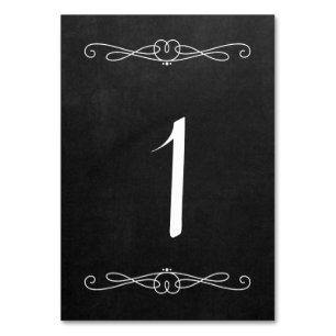 Chalkboard Style 3.5" x 5" #1 Tablecard Table Number