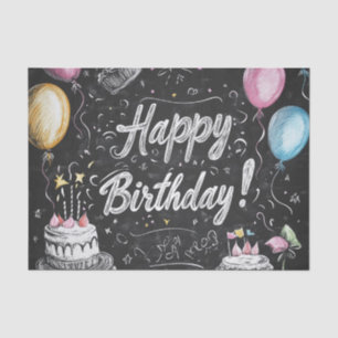 Chalkboard style birthday design  tissue paper