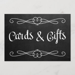 Chalkboard Style "Cards and gifts" Wedding Sign Invitation