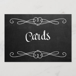 Chalkboard Style "Cards" Wedding Sign Invitation
