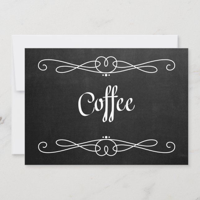 Chalkboard Style "Coffee" Wedding Sign (Front)