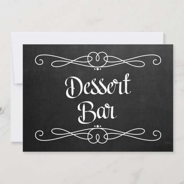 Chalkboard Style "Dessert Bar" Wedding Sign (Front)