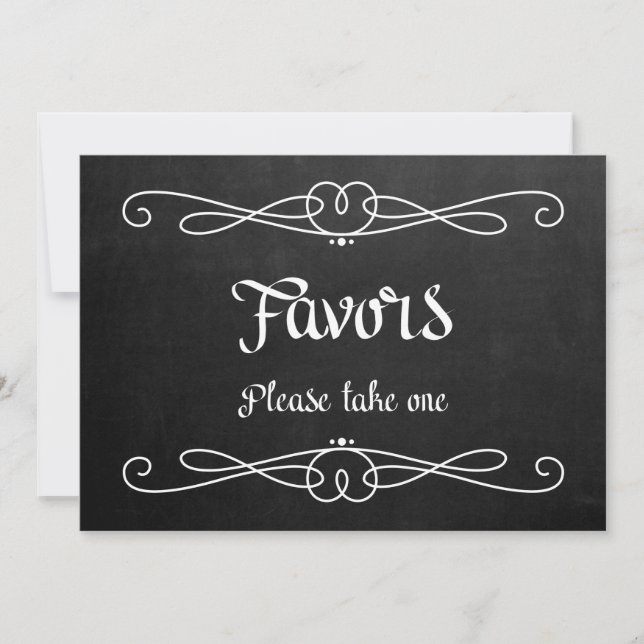 Chalkboard Style "Favours" Wedding Sign (Front)
